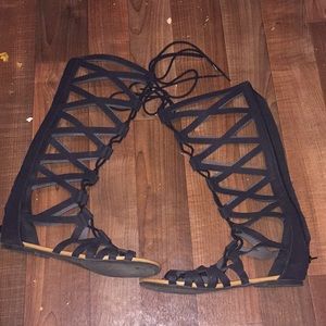 Black Gladiator Sandals